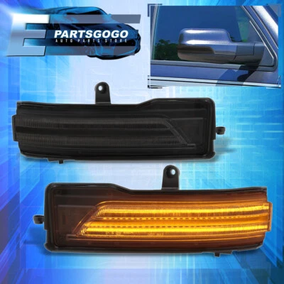 For 19-22 Dodge Ram 1500 Smoked Sequential LED Side Mirror Signal Lamp Light Set - Image 1 of 4