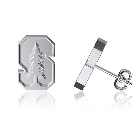 Dayna Designs Stanford Cardinal Team Logo Silver Post Earrings Cover