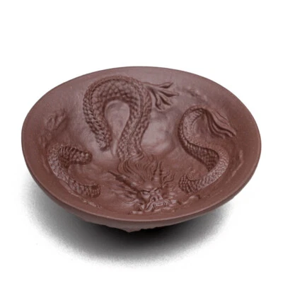 Taza de té hecha a mano 60 ml dragón tallado relieve taza maestra Yixing Zisha arcilla púrpura Foto 1 de 4