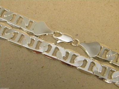 Men's 13mm Wide Jumbo Mariner Link Necklace Chain Silver Plated 20in Inch Long - Image 1 of 4