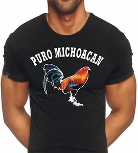PURO MICHOACAN T-Shirt Design Rooster for Men's Color Black_100% Cotton_. - Picture 1 of 2