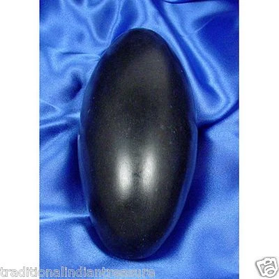 Piedra Lingam Shiva Negra 12" Río Narmada India Rara Piedra Sagrada Hinduismo Foto 1 de 2