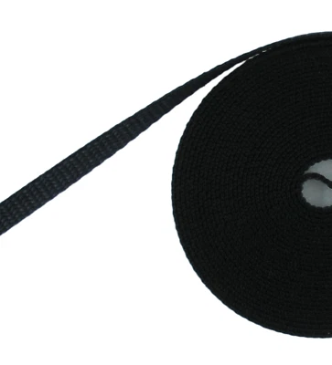 Correas de nailon ligeras NEGRAS de 1/4 de pulgada 5, 10, 25, 50 o 100 yardas Foto 1 de 4
