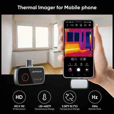 Thermal Imager Camera 192*192 Mobile Thermal Imaging 25Hz Android -20°-400°F - Image 1 of 4