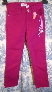 OshKosh jeans girls size 7 embroidered flowers purple NWT - Picture 1 of 3