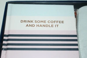 Drink Some Coffee And Handle It - Notebook Diary Journal Pencil Pouch Gift Set - Picture 1 of 4