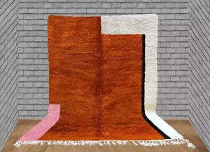 alfombra blanca, beni naranja huracán, beni colorido huracán, alfombra sólida, alfombra beni huracán, - Imagen 1 de 4