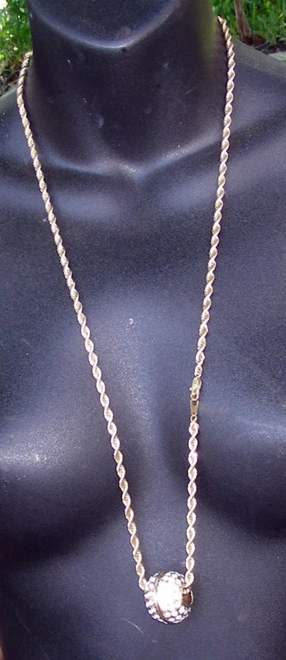 Goldfarbig Gedreht Kette Mit Gleitend Strass Kugel - Bild 1 von 1