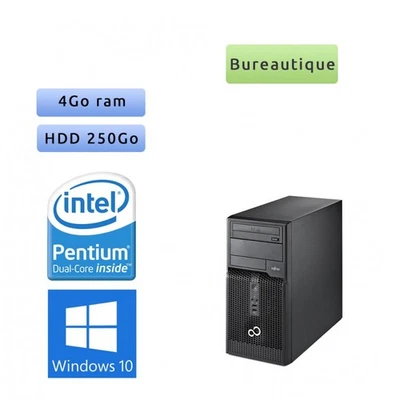 Occasion - Fujitsu ESPRIMO P400 - Windows 10 - G640 4Go 250Go - Ordinateur Tour  - Photo 1/3