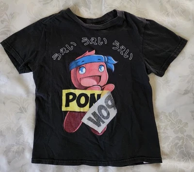 男孩 Ninja Pon Pon T 恤黑色 XS — 第 1/3 张图片