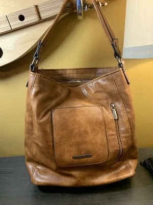 Montana West Hobo Bag Shoulder Purse Handbag Brown Vegan Leather Southwest - Image 1 of 4