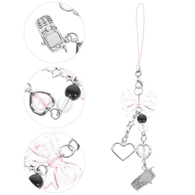  Telefonanhänger mit Schleife und herzförmigem Telefonhüllenband, ästhetische - Bild 1 von 4