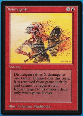 Disintegrate Beta MINT Red Common MAGIC THE GATHERING CARD (ID# 502583) ABUGames - Image 1 of 2