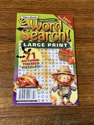 Take A Break Word Search 2025 Large Print Puzzle Book 71 Autumn Themed Puzzles - Image 1 of 3