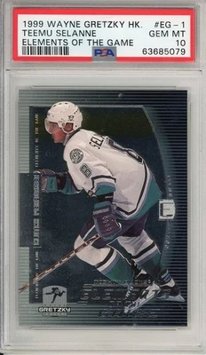 1999 Wayne Gretzky Teemu Selanne Elements of the Game HOF Insert PSA 10 Pop 1 - Imagem 1 de 2