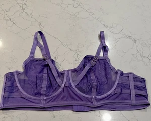 Torrid Curve Damen Gr. 3 Lila Blumen Spitze Ungefüttert Bügel Bralette - Bild 1 von 7