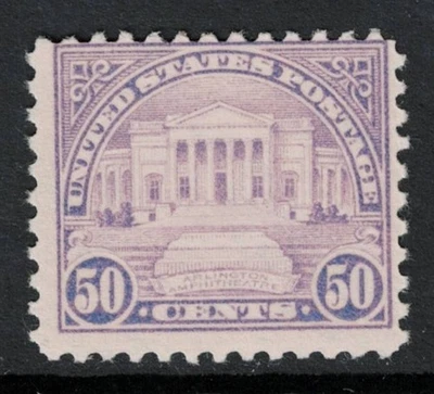 SCOTT#570,50c VIOLET PERF 11,全新无标签 F/VF & Hinged。 — 第 1/2 张图片