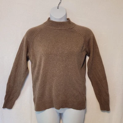 Suéter para mujer Jeanne Pierre XL algodón tostado cuello falso minimalista Foto 1 de 4