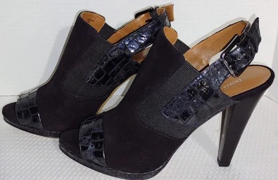 Tacones Donald J Pliner Morgan Gamuza Charol Punta abierta Talla 9.5M  Foto 1 de 4