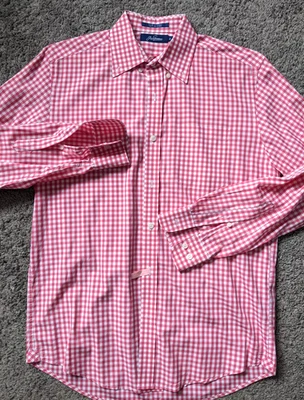 JACK NICKLAUS RED WHITE CHECK MEN SHIRT SMALL COTTON BUTTON CASUAL FLAWLESS - Image 1 of 4