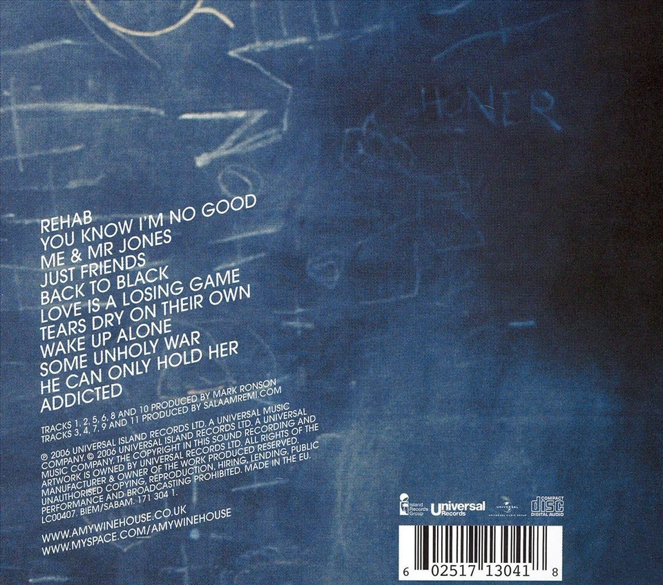 AMY WINEHOUSE - BACK TO BLACK [UK BONUS TRACK] NEW CD