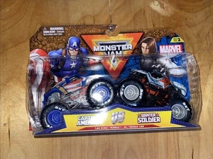 Monster Jam Marvel Captain America vs Winter Soldier Monster Trucks 1:64 NEW - Picture 1 of 8