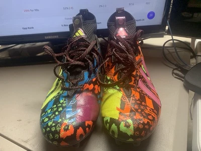 Adidas Men's adizero 12.0 Mismatch Football Cleats Black/Multi  Sz 9 Retail $130 - Image 1 of 4