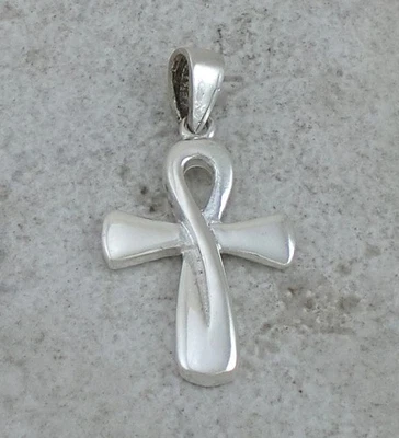 COLGANTE ANKH CRUZ EGIPCIA PLATA ESTERLINA .925 ALTO PULIDO estilo # p1100 - Imagen 1 de 2