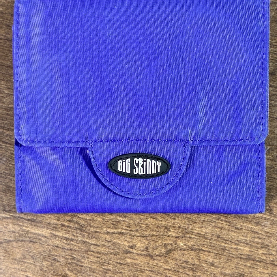 Big Skinny Trixie Tri-Fold Slim Wallet  Nylon Purple Id Card Money Holder Snap - Image 1 of 4