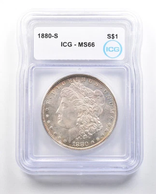 1880-S Morgan Silver Dollar MS66 ICG *4396 - Image 1 of 3