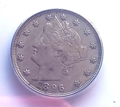 1896 LIBERTY V NICKEL ICG XF45 - Image 1 of 4
