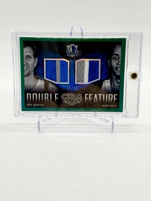 2014-15 PANINI GALA DIRK NOWITZKI MONTA ELLIS DOBLE FUNCIÓN PARCHE DOBLE JADE/25 Foto 1 de 4