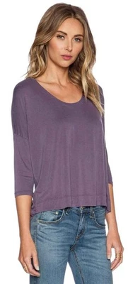 FEEL THE PIECE Mica 3/4 Sleeve RIBBED MIIXED MEDIA KICKER Tee NWT $99 One Size - Image 1 of 3