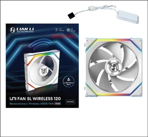 LIAN LI 12RSL1W1W WHITE UNI FAN SL Wireless 120 Reverse Blade PC Case Fan - Afbeelding 1 van 6