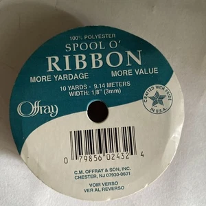 Vintage Offray maroon 7/8” Wide x 21 ft Ribbon on 1" Wide x 3" Round Spool - Picture 1 of 2