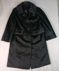 Cappotto donna lana nero Stevens Hockanum vintage anni 60 70 grande* vedi misure - Foto 1 di 19