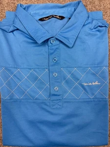 Camisa polo de golf Travis Mathew Performance para hombre 2XL XXL azul diamante Argyle - Imagen 1 de 9