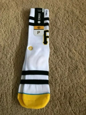 Stance MLB Baseball Socks Pittsburg Pirates Black White Size Small Medium - Image 1 of 4