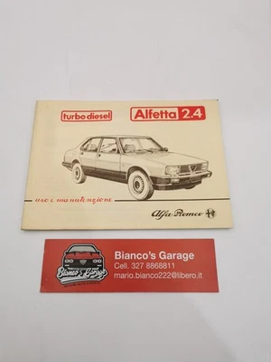 Libretto uso e manutenzione Alfa Romeo Alfetta 2.4 Turbodiesel - Immagine 1 di 4