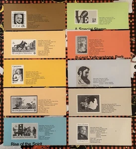 Lot of 10 USPS Souvenir Pages FDI Sheets 1973 First Day of issue Pamphlet(Empty) - Picture 1 of 8