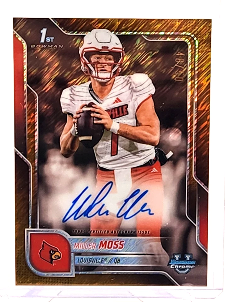 2025 Bowman University Miller Moss Gold Shimmer Auto /50 - Image 1 of 3