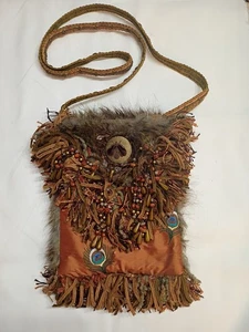 RARE!  D. HARRISON & CO. LIMITED EDITION MY ETTA GOLD W/FRINGES & EMBROIDERY BAG - Picture 1 of 11