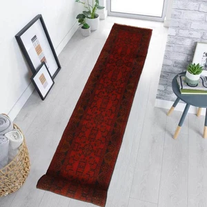 Vintage Hand-knotted Runner Rug 3'5" x 16'1" Traditional Oriental Wool Carpet - Picture 1 of 7