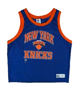 Vintage 90s Logo 7 Mens NBA New York Knicks Jersey Blue Orange Size Large - Picture 1 of 6