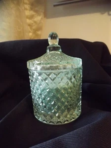 TOTALEE crystal CANDLE JAR w/ lid AQUA BLUE RET22 NWT - Picture 1 of 8