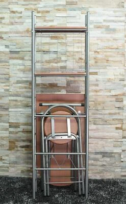 Folding Dining Table Drop Leaf Table and Chairs Space Saving Kitchen Furniture - Image 1 of 2