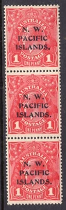 Australia mint 1d KGV vertical strip x 3 overprinted N.W.P.I. - Bild 1 von 2