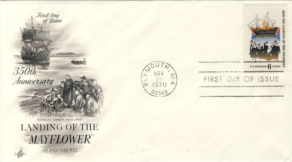 USA 1970 Mayflower First Day Cover Plymouth postmark with fdi cachet - Image 1 of 1