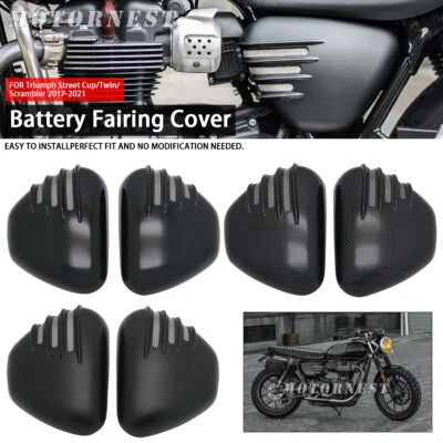 Cubierta de carenado lateral de batería ABS para Street Twin Street Cup Scrambler 2017-2021 19 Foto 1 de 4