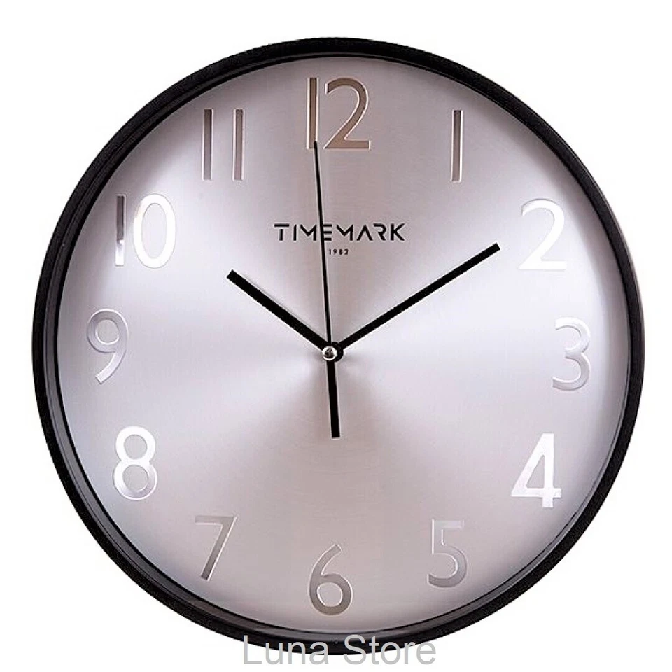 Reloj De Pared - Diseño Aluminio Negro - 30 cm De Diametro - Silencioso - Imagen 1 de 1